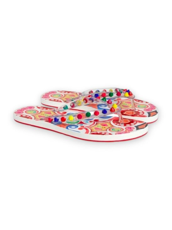Christian Louboutin Shoes - Christian Louboutin Loubi Spikes Transparent Multi Flip Flops Size EU 40